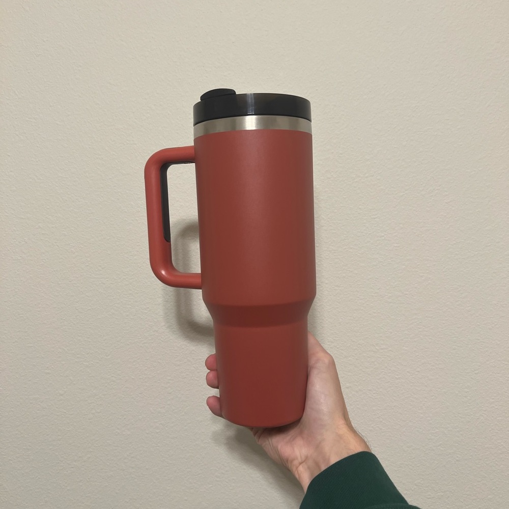 “Rust” 40 oz Stainless Steel Tumbler w/ lid and straw